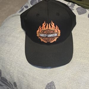 Harley-Davidson Black Cap with Orange Flame Logo